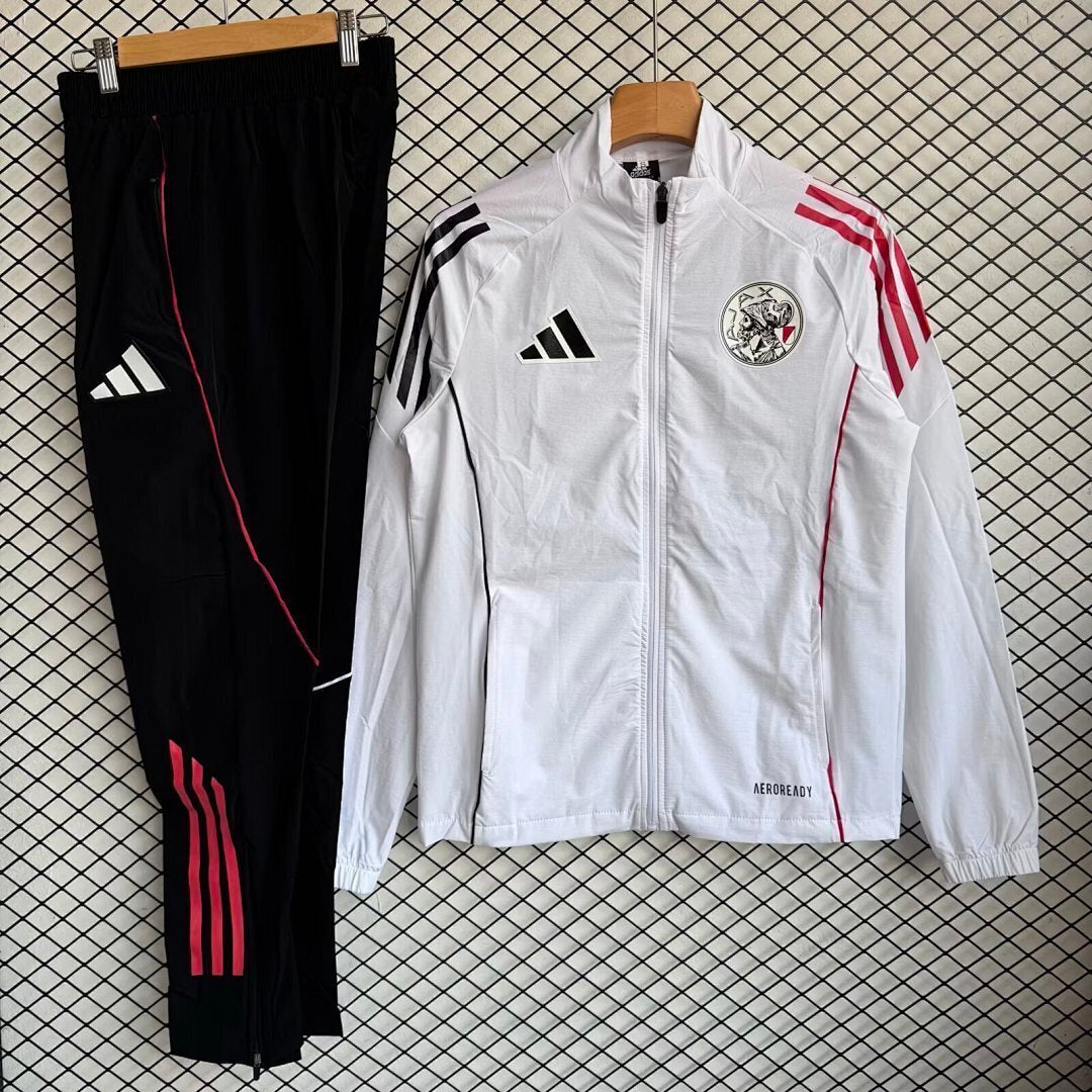 Ajax 2025/26 White Windbreaker Suit Size S-2XL