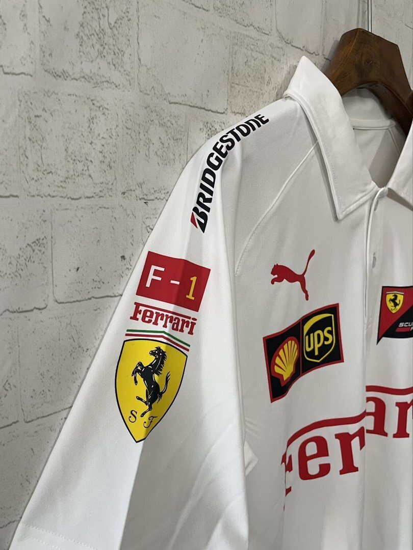 Ferrari 2025 white F1 polo S-3XL