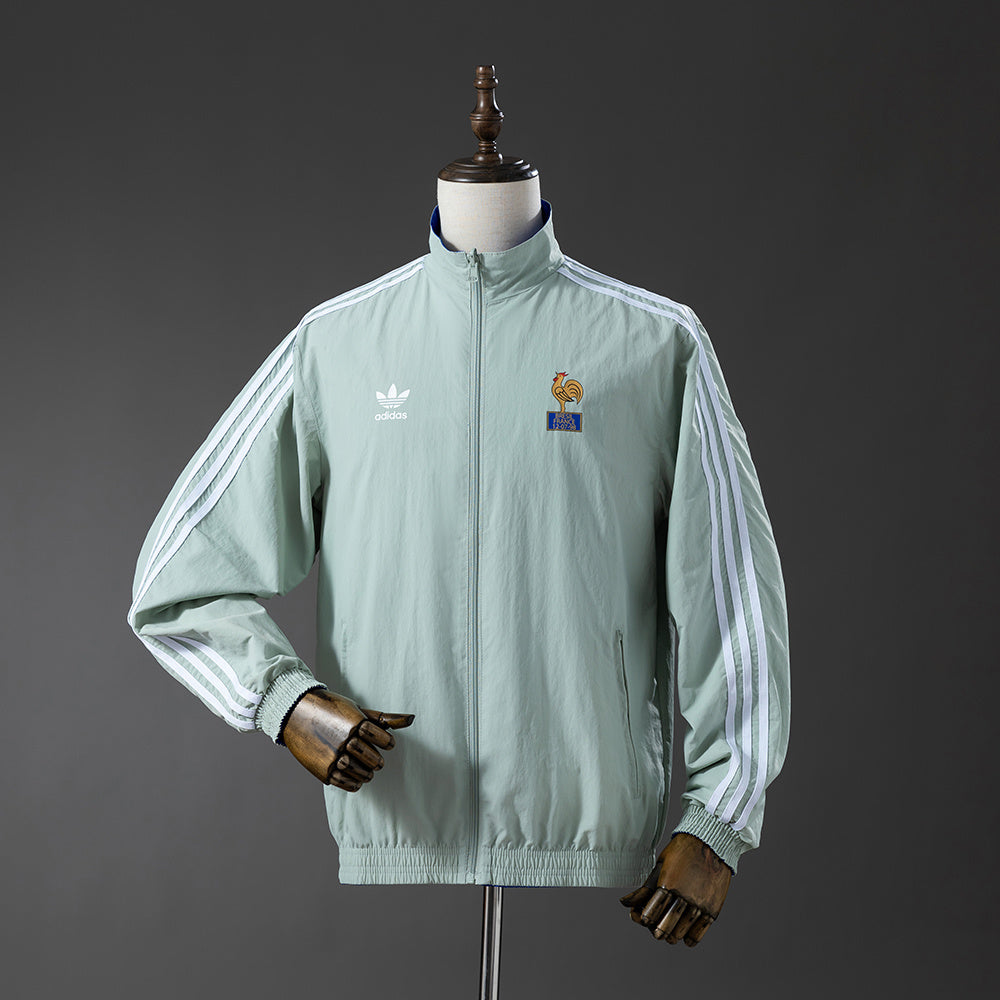 French Reversible Jacket Windbreaker - Blue &amp; Mint Green S-XXL