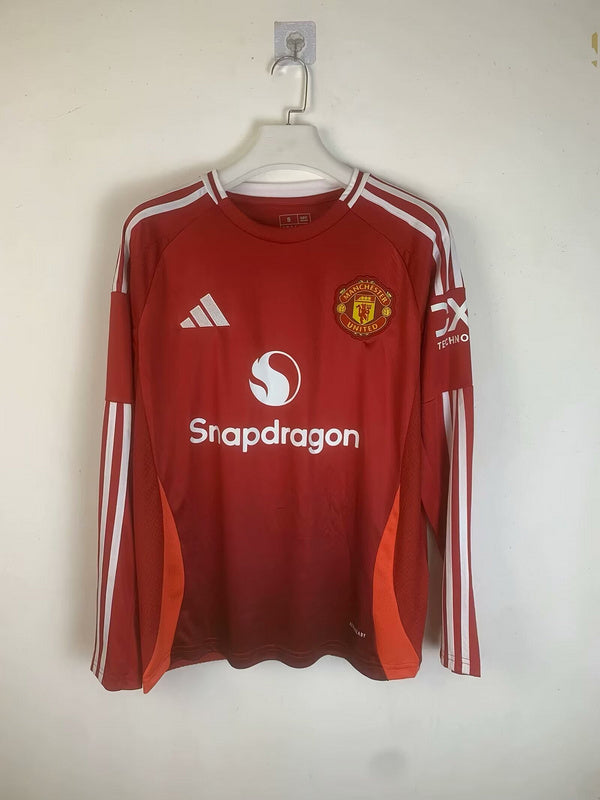 24-25 Manchester United home long sleeve soccer jersey