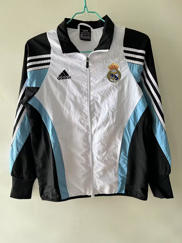 25-26 Real Madrid white ,black and blue windbreaker