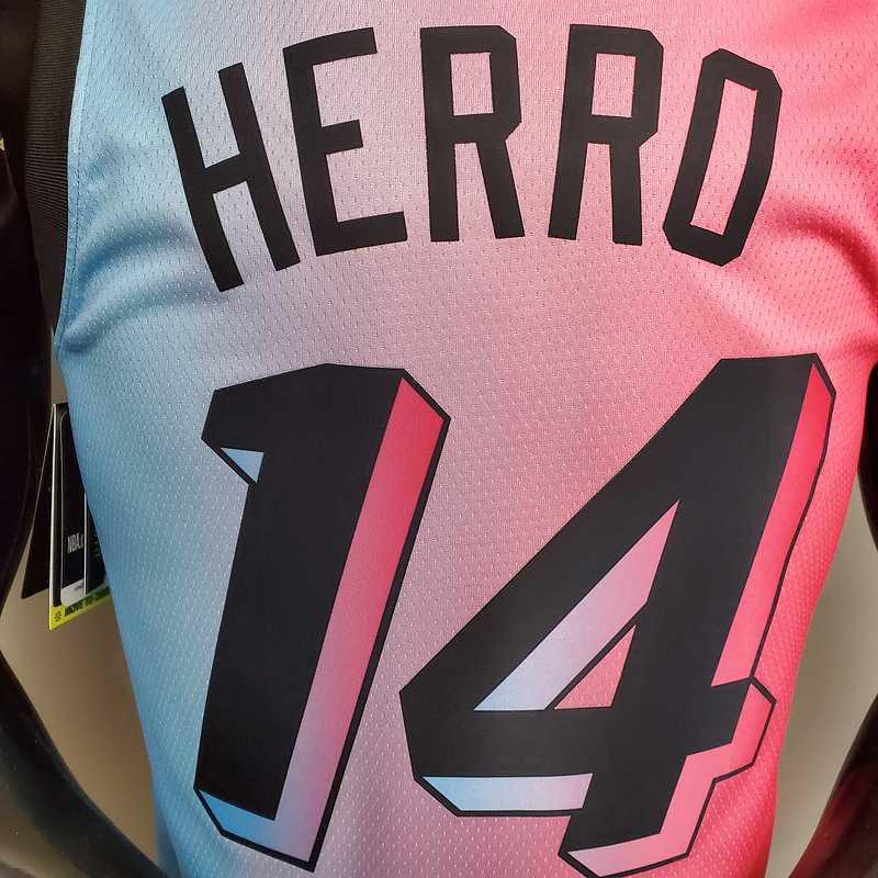 New Miami Heat HERRO#14 City Edition Pink Blue Gradient Color