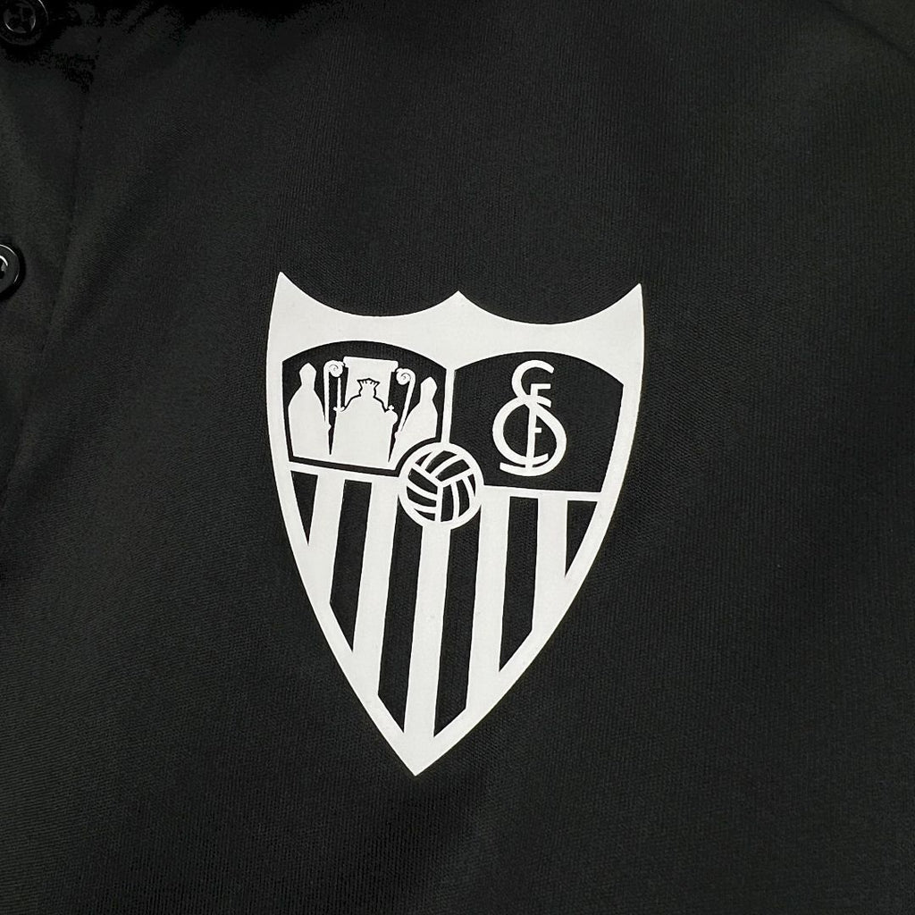 Mens Sevilla FC 2025/26 Black Travel Polo Jersey