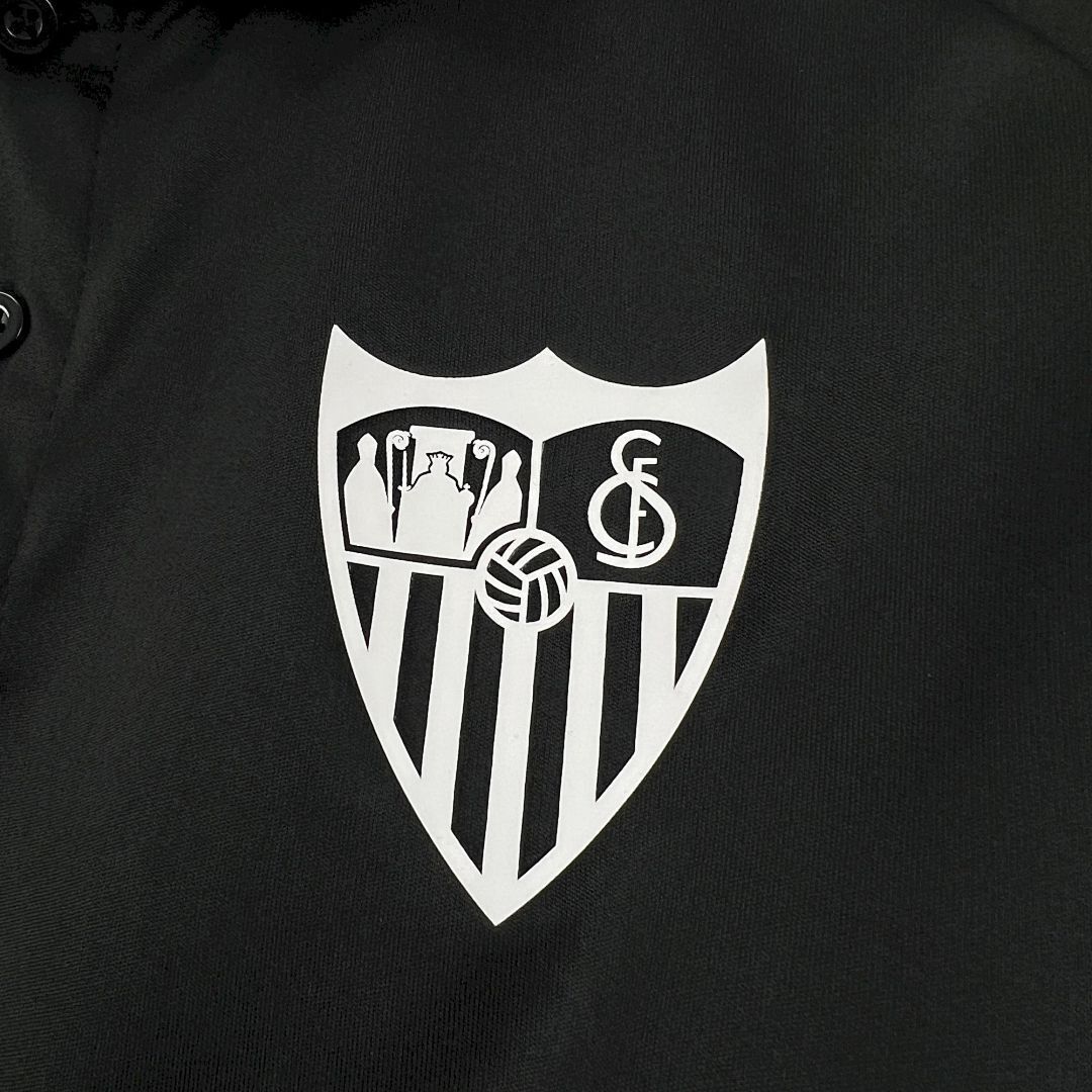 Mens Sevilla FC 2025/26 Black Travel Polo Jersey