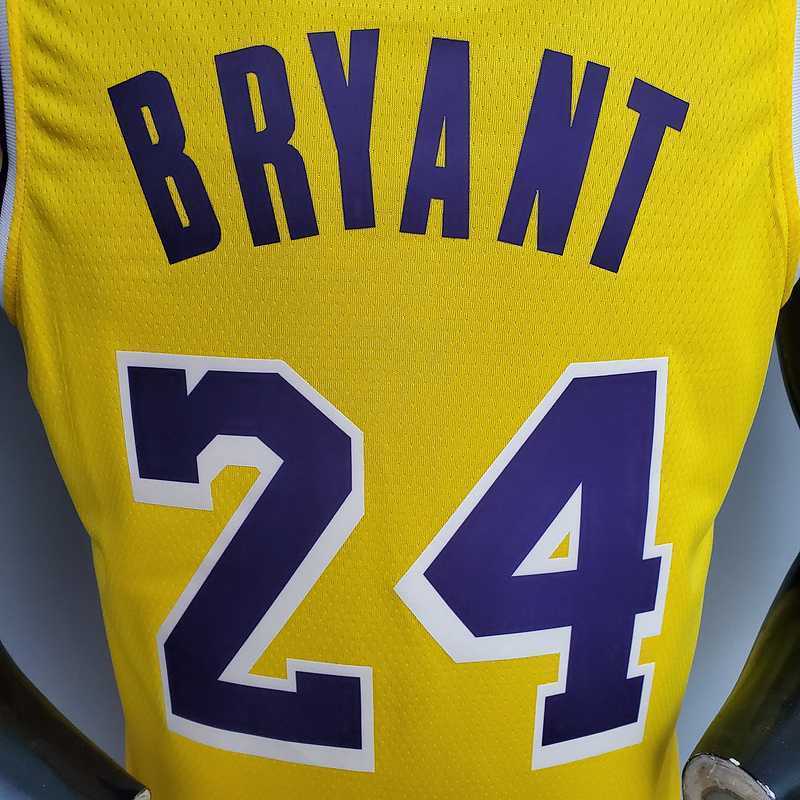 Bryant #24 Lakers Commemorative Edition Round neck yellow