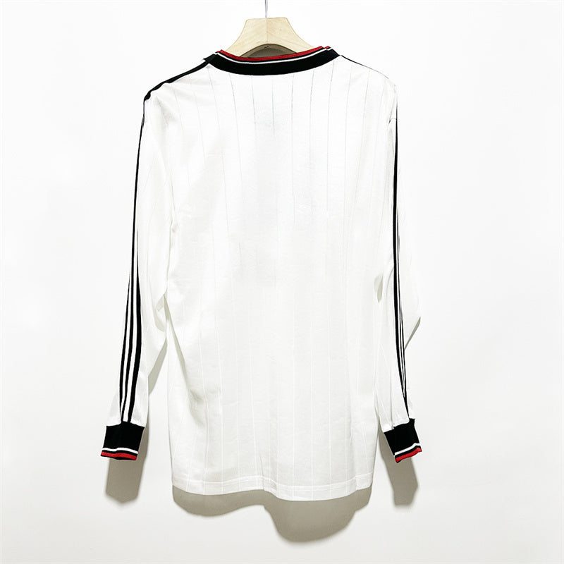 82-83 Manchester United away white long sleeve retro jersey