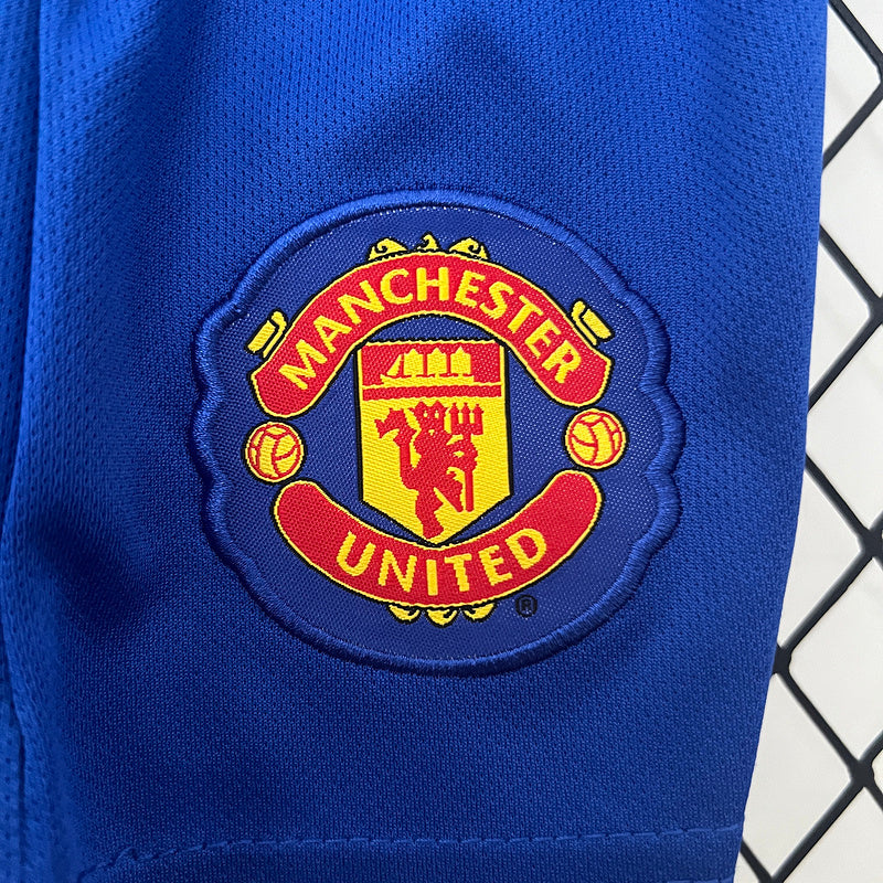 08-09 Manchester United third away blue retro kid kit