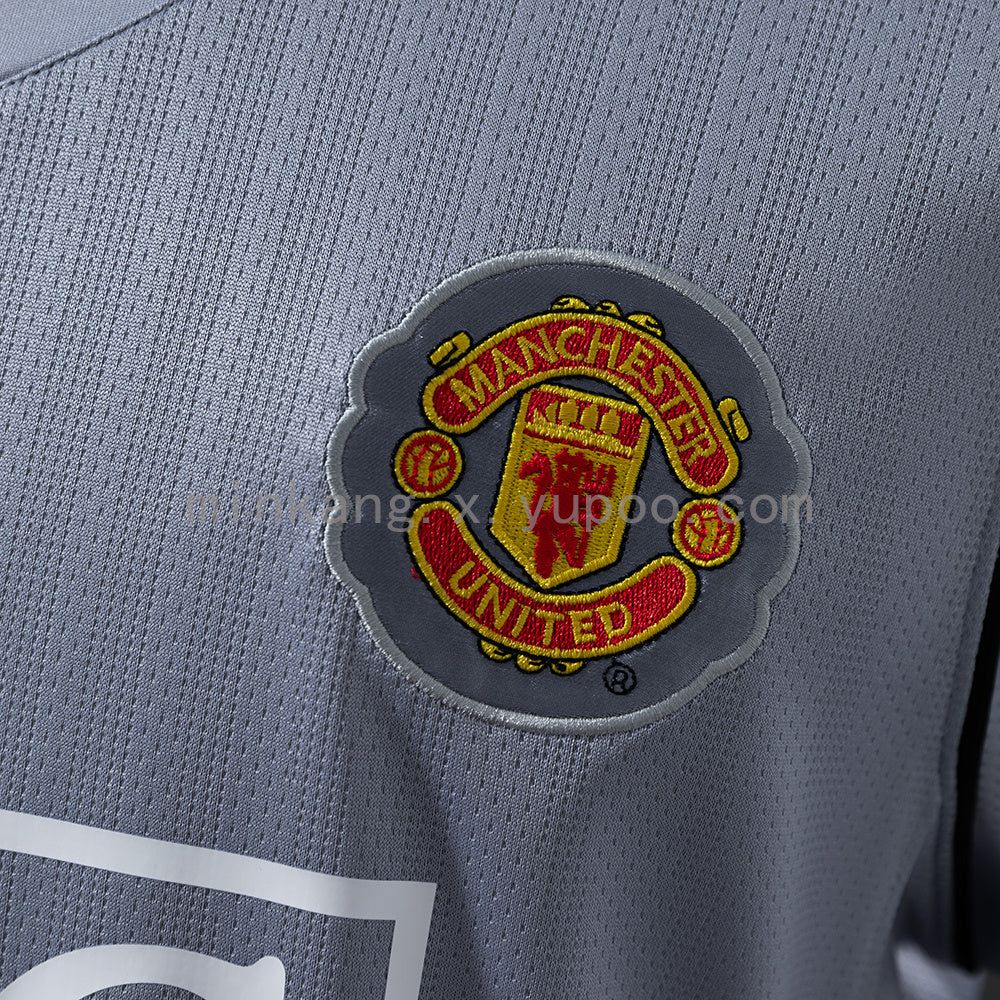 M-U 2007 Goalkeeper Grey Long Sleeve Retro Jersey S-XXL