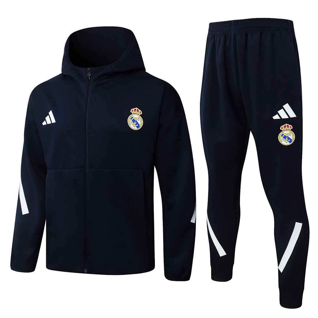 Real Madrid 2025/26 Black Hoodie Suit S-2XL