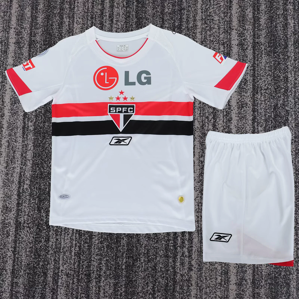 Retro 2007/08 Sao Paulo home kid kit jersey size 16-28