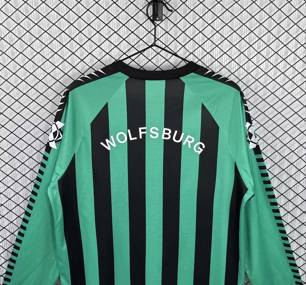 Retro Wolfsburg 1994/95 home Long Sleeve soccer jersey size S-2XL