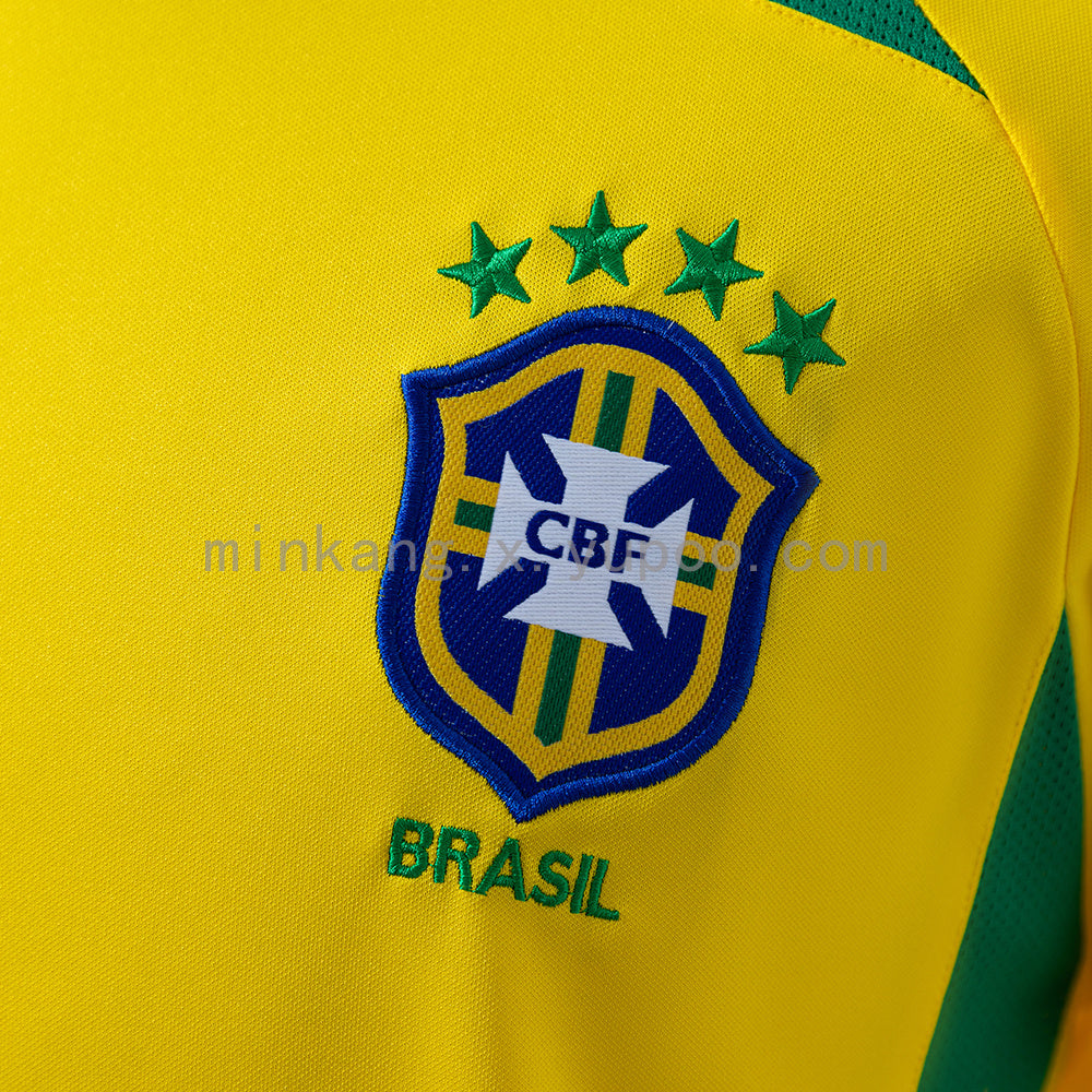 Brazil 2002 Home Long Sleeve Retro Jersey S-XXL