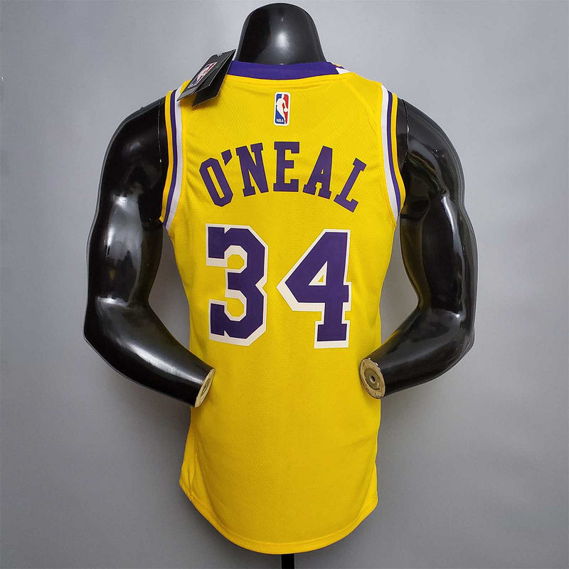 O'Neal #34 Lakers Commemorative Edition Round neck yellow