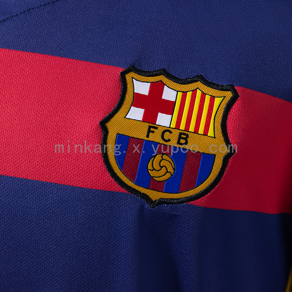 Barcelona 2015/16 Home Long Sleeve Retro Jersey S-XXL