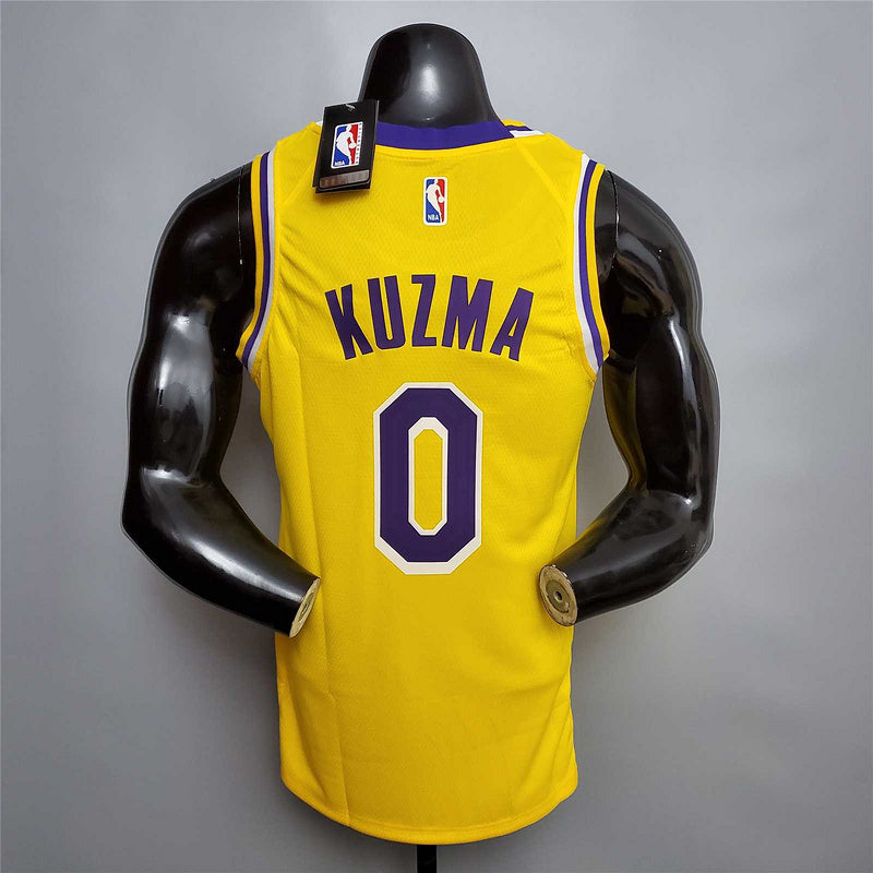 KUZMA #0 Lakers Round neck yellow