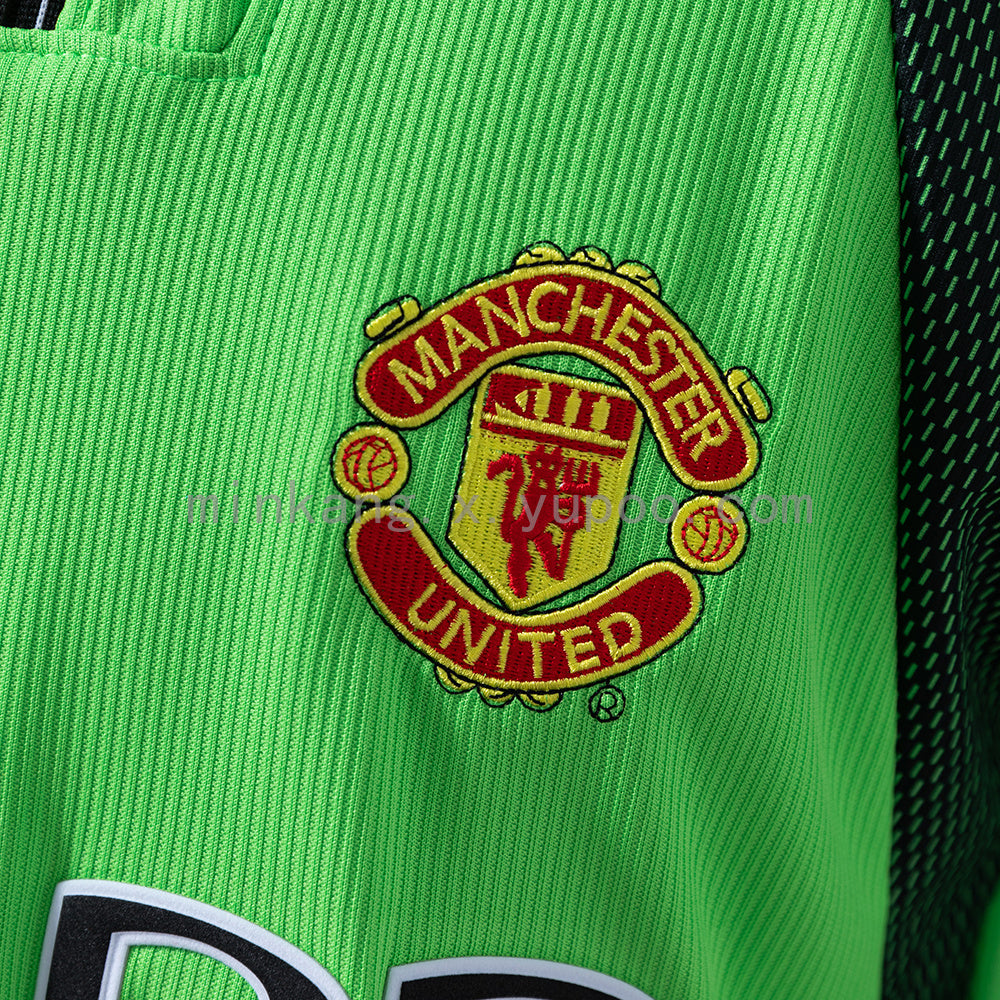 M-U 1998/99 Goalkeeper - Green Long Sleeve Retro Jersey S-XXL