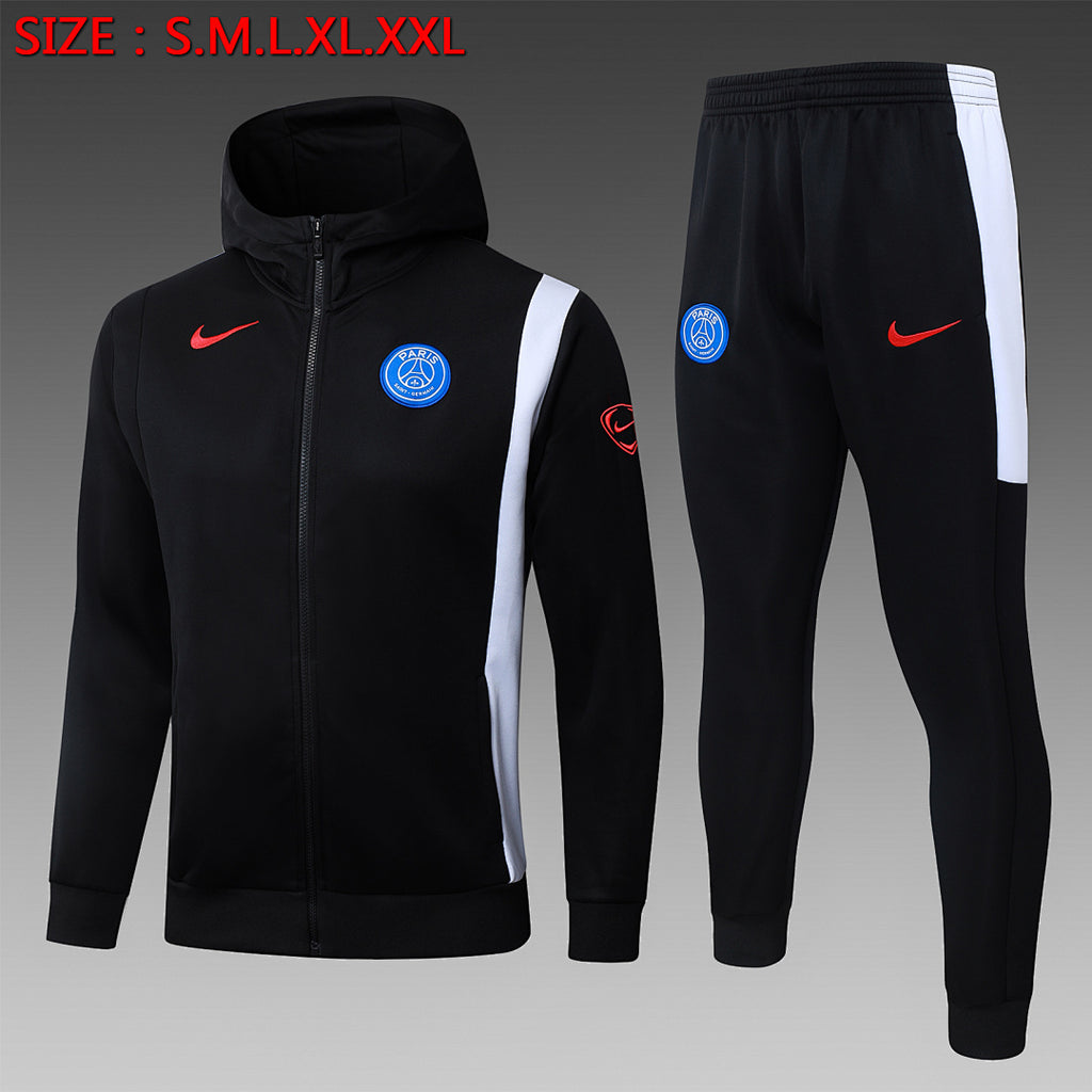 PSG 2025/26 Black Hoodie Suit S-2XL