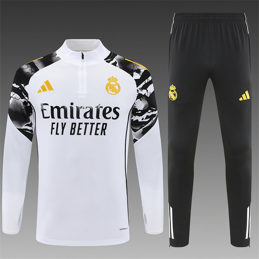 Real Madrid 2025/26 White training shirt half zip