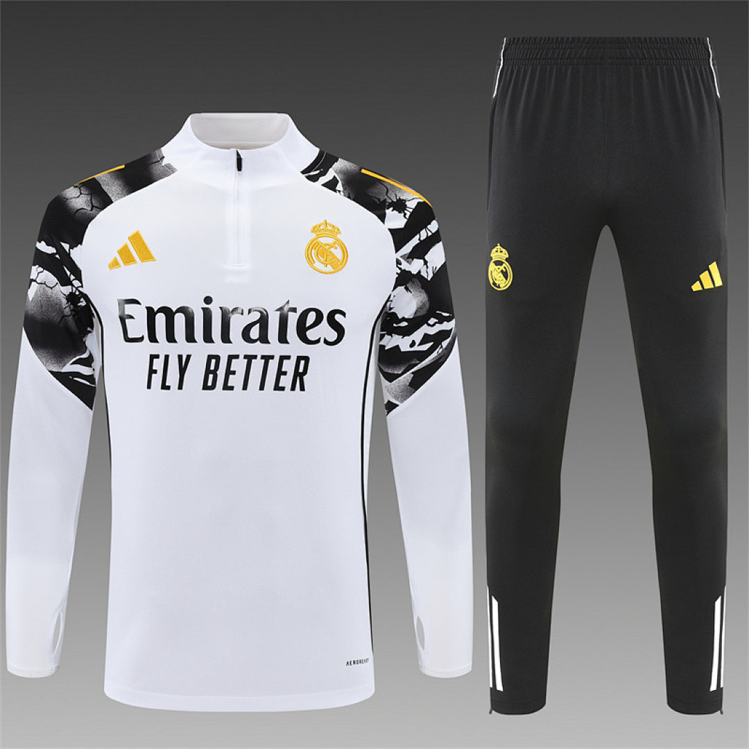 Real Madrid 2025/26 White training shirt half zip