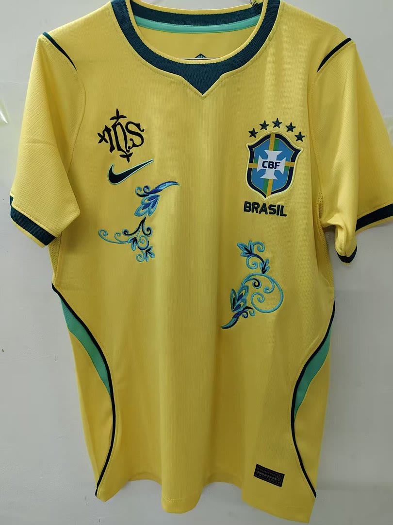Brazil 2026 Home floral embroidery soccer jersey size S-2XL (65拿）