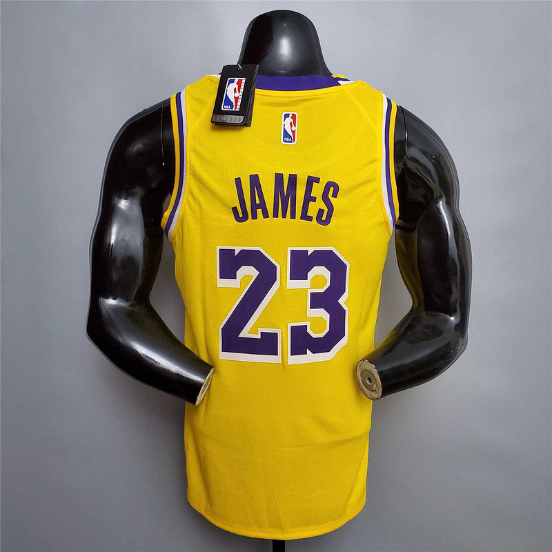 James #23 Lakers Round neck yellow