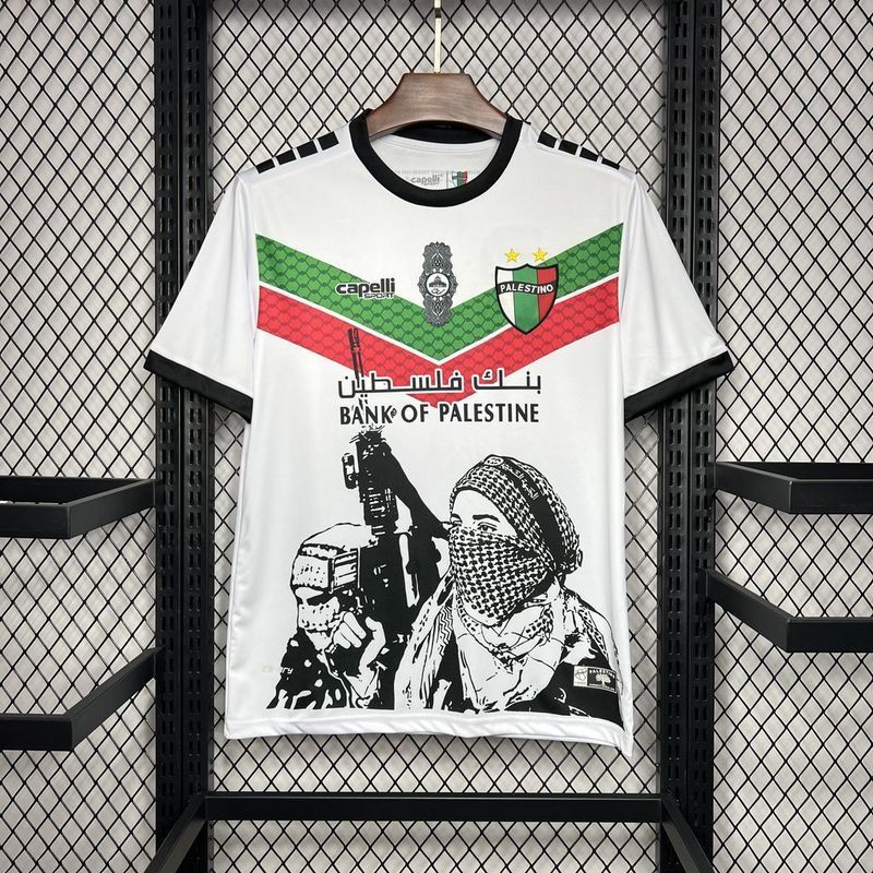 24-25 CD Palestino White Graffiti Jersey S-XXXXL