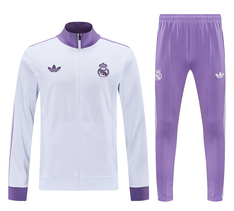 25-26 Real Madrid whtie and purple jacket suit