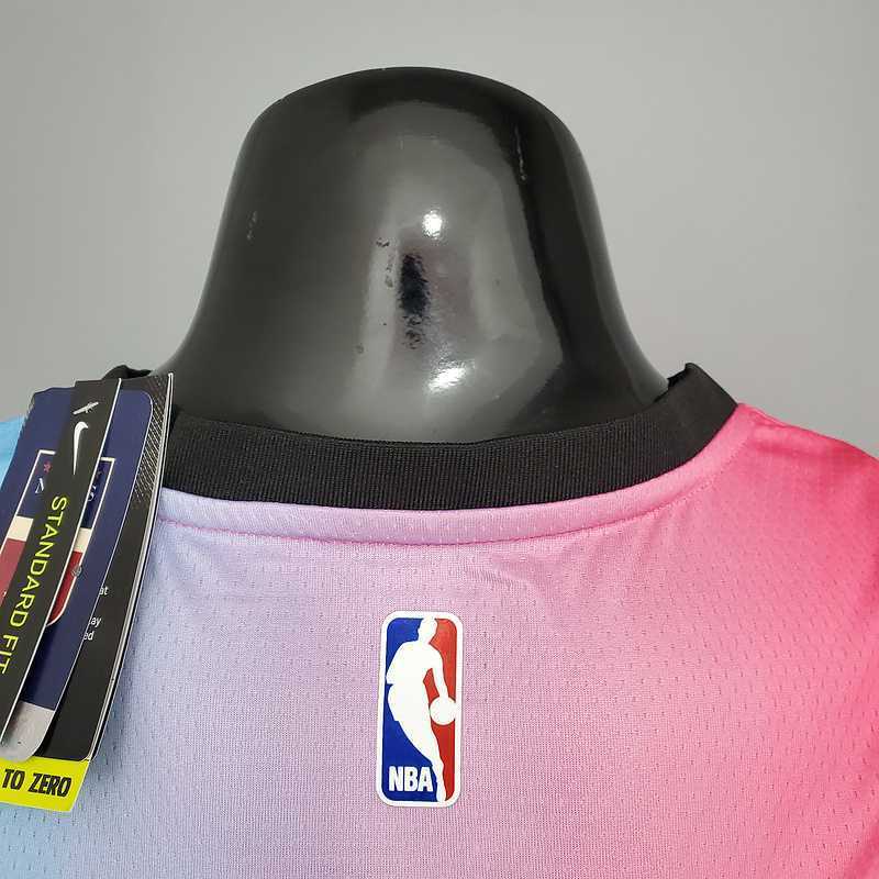 New Miami Heat OLADIPO#4 City Edition Pink Blue Gradient Color