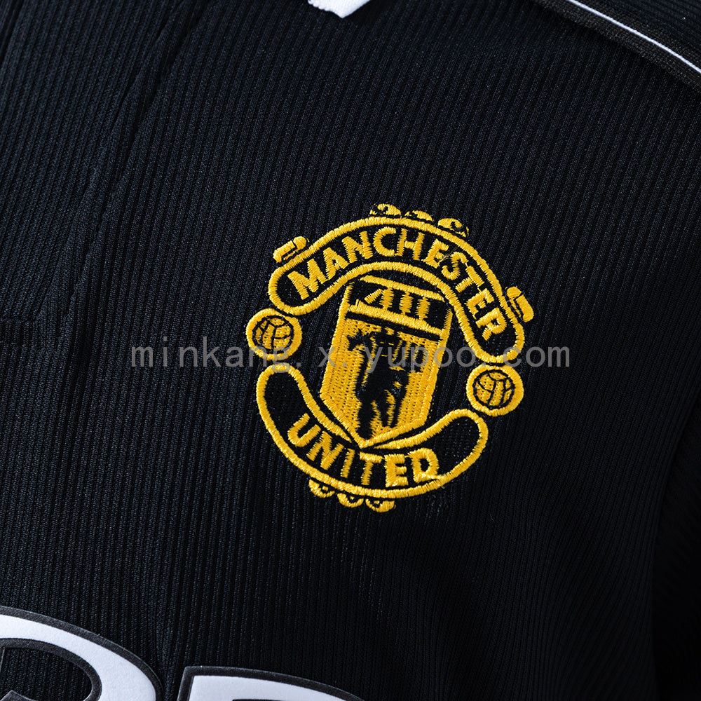 M-U 1998/99 Black Long Sleeve Retro Jersey S-XXL