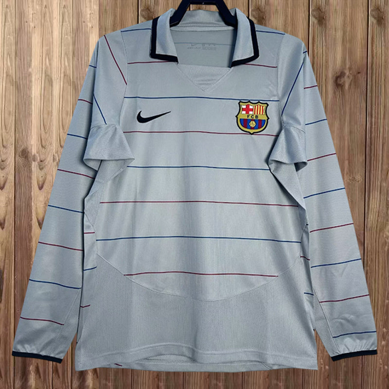 03-04 Barcelona Away retro long sleeve jersey