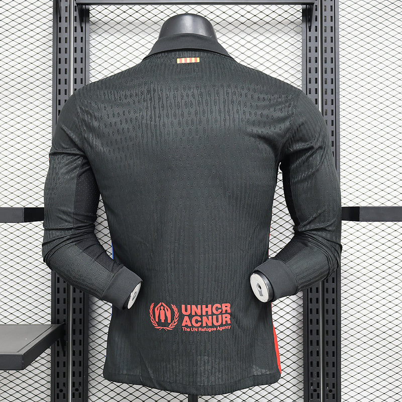24-25 Barcelona away long sleeve player version jersey(Big Sponsor)