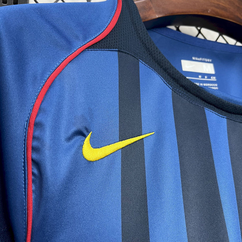04-05 Barcelona away blue retro jersey