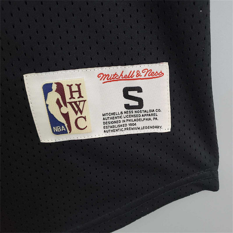 Mitchellness 76ers Black No. 3 Iverson Retro Mesh Short Sleeve