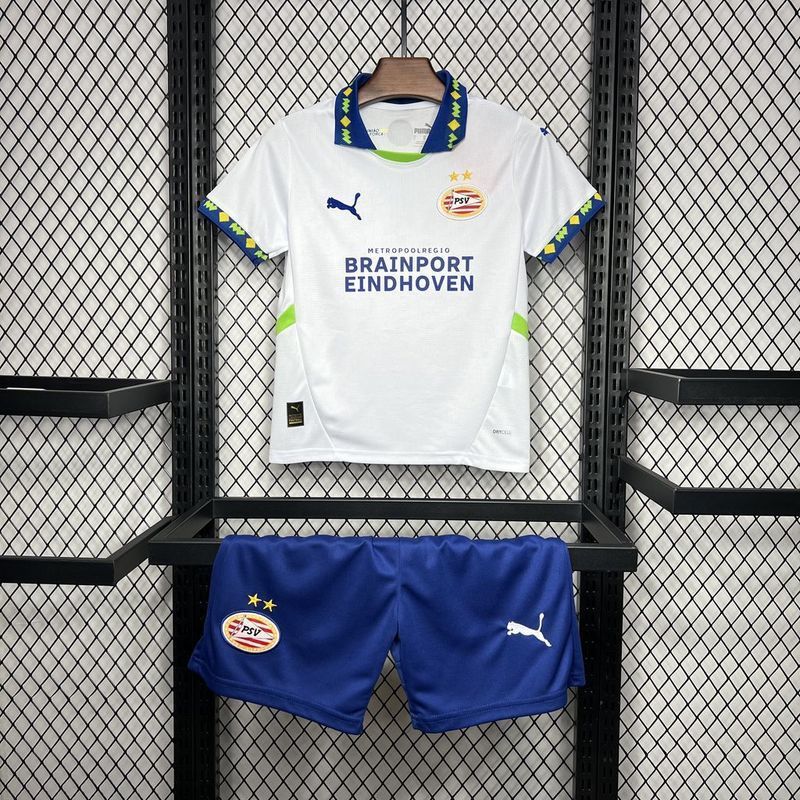 24-25 PSV Third away white kid kit