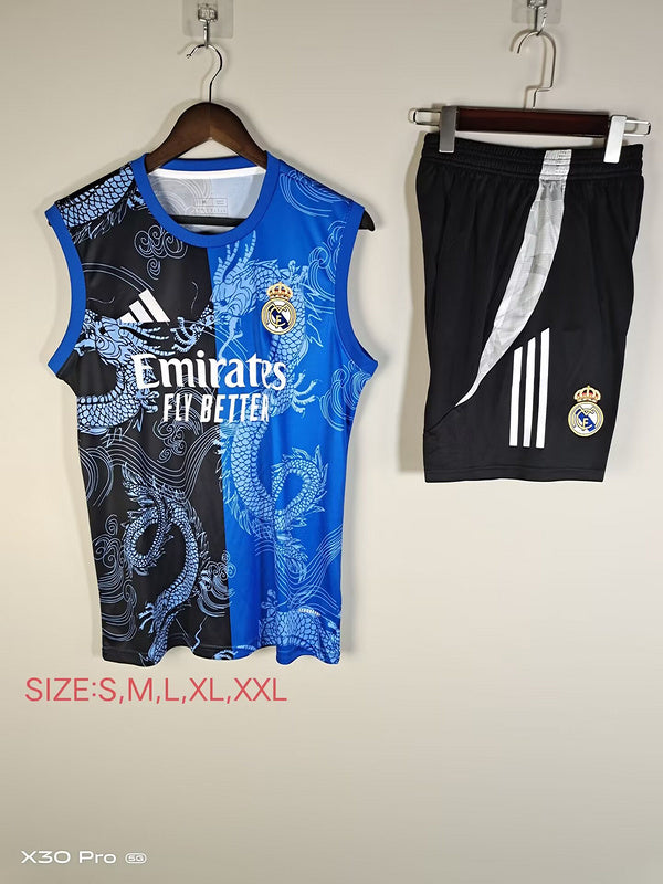 25-26 Real Madrid blue and black vest suit