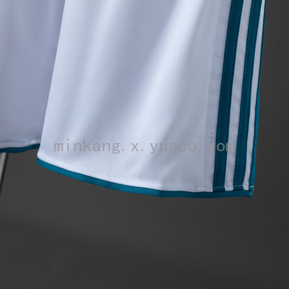 Real Madrid 17/18 Home Retro Long Sleeve Kids Kit Jersey Size 16-28