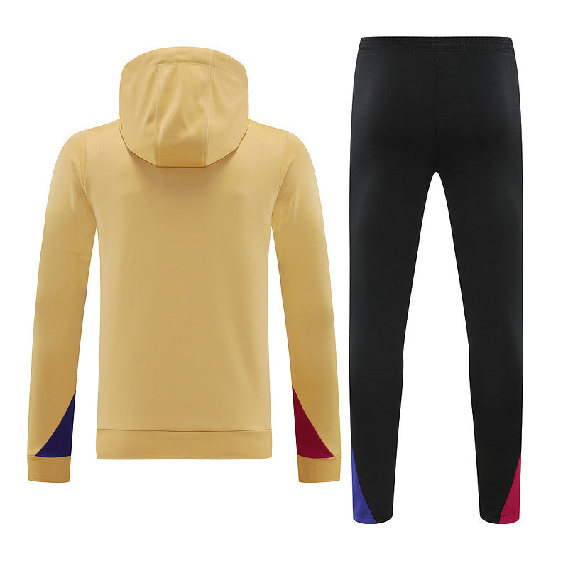 24-25 Barcelona gold hoodie suit