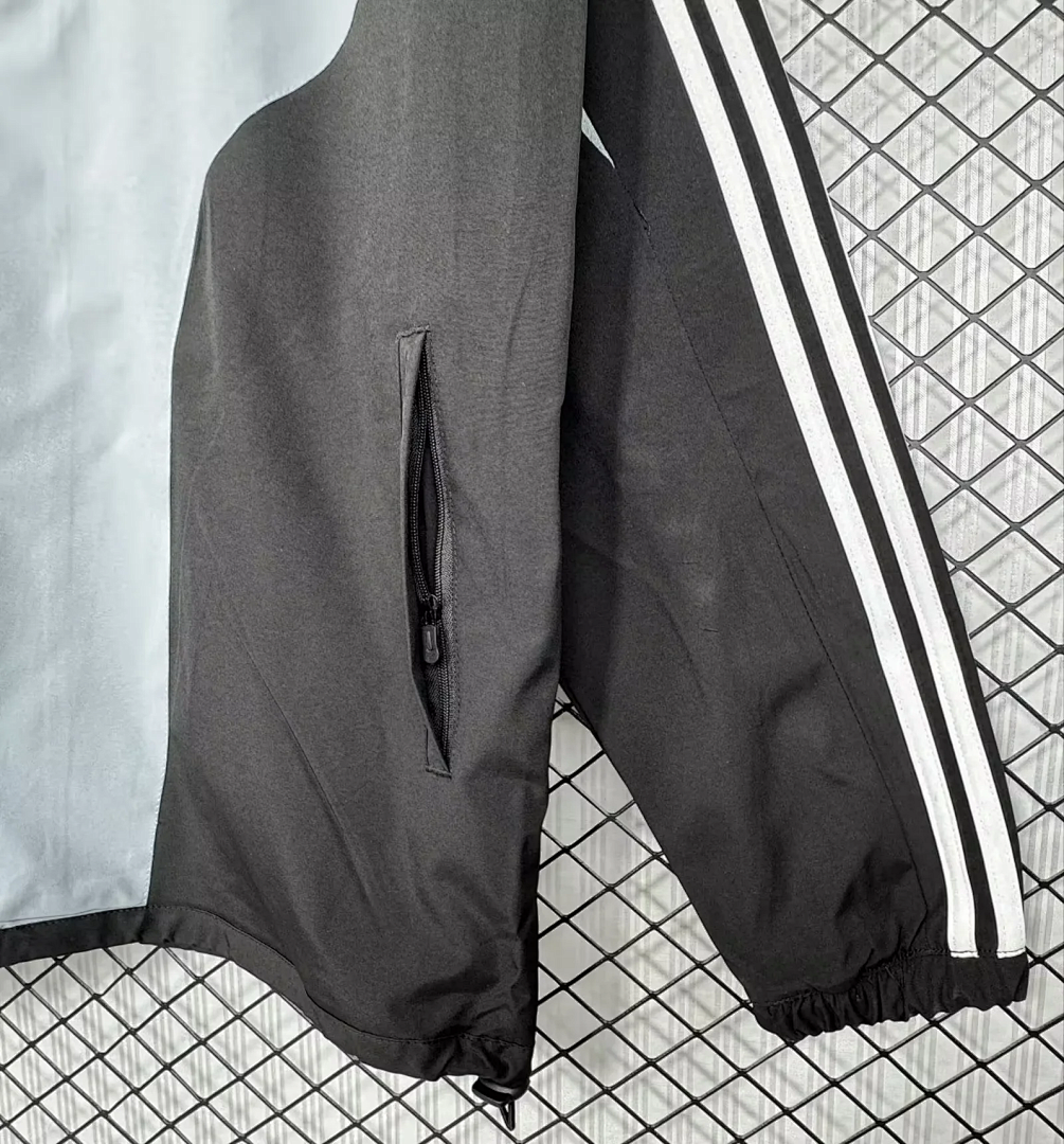 Retro Real Madrid 2004/05 Black And Gray Windbreaker