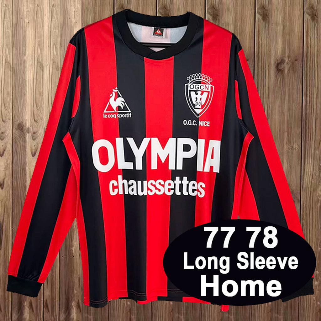 Retro Nice 1977/78 Home Long Sleeve Soccer Jersey