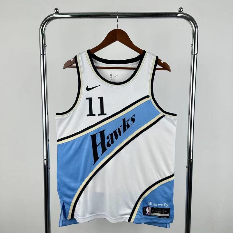 Season 2025 Atlanta Hawks White No. 11 YOUNG NBA Jersey