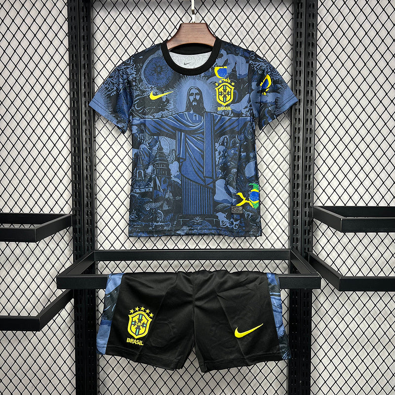 24-25 Brazil Dark blue Jesus Kid Kit