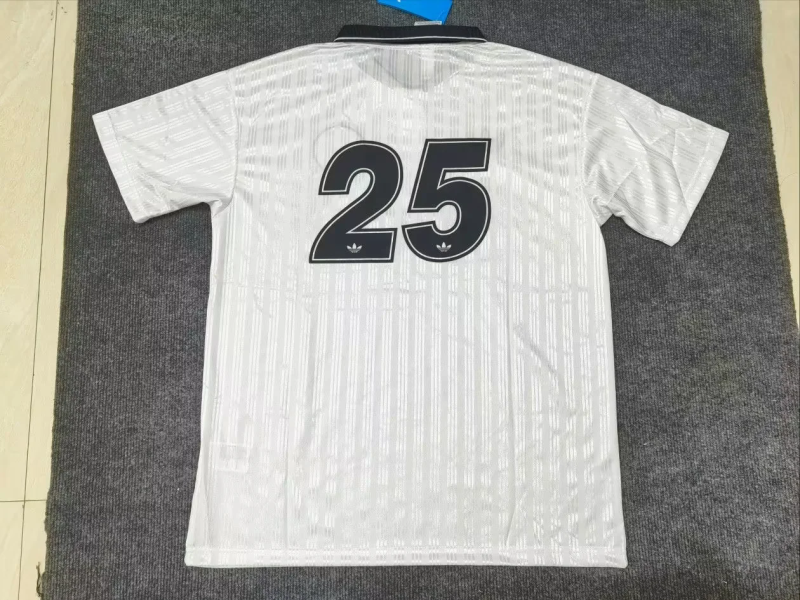 25-26 Adidas x Oasis Tour Jacquard white with black font 25 Jersey