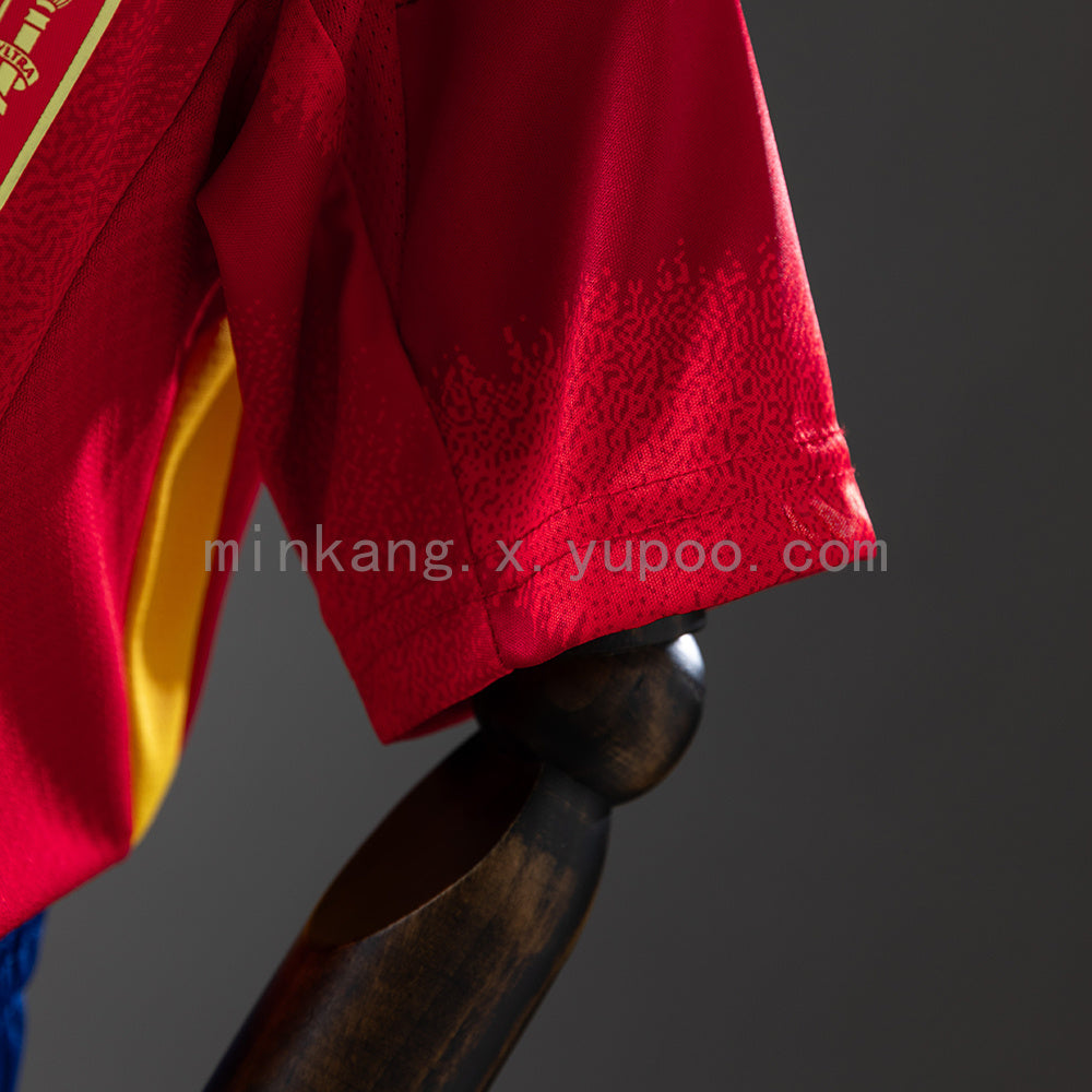 Spain 2024 Home Full kids kit Jersey SIZE 16-28