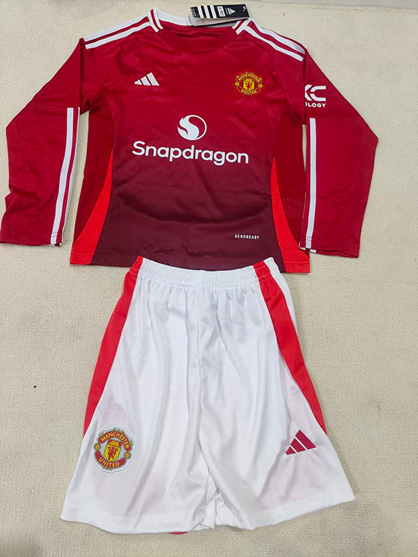 24-25 Manchester United home long sleeve kid kit