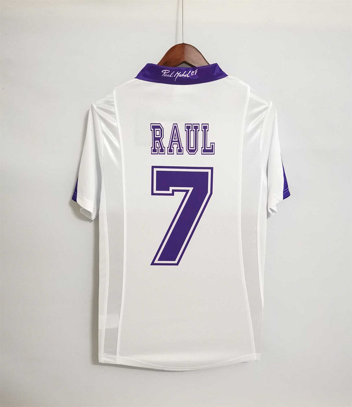 97-98 Real Madrid home champions league white champions