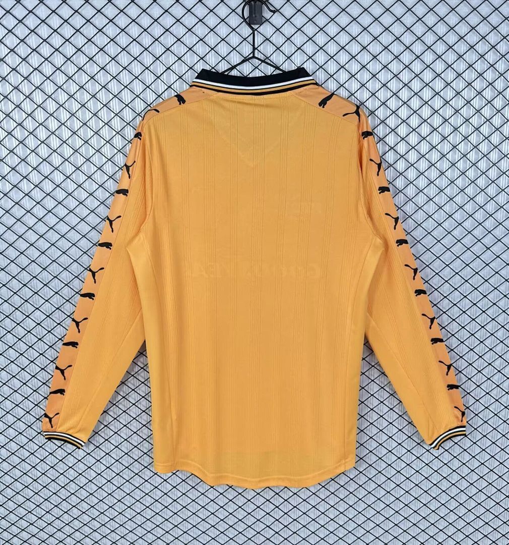 Retro Wolverhampton Wanderers 1998/99 home Long Sleeve soccer jersey size S-2XL