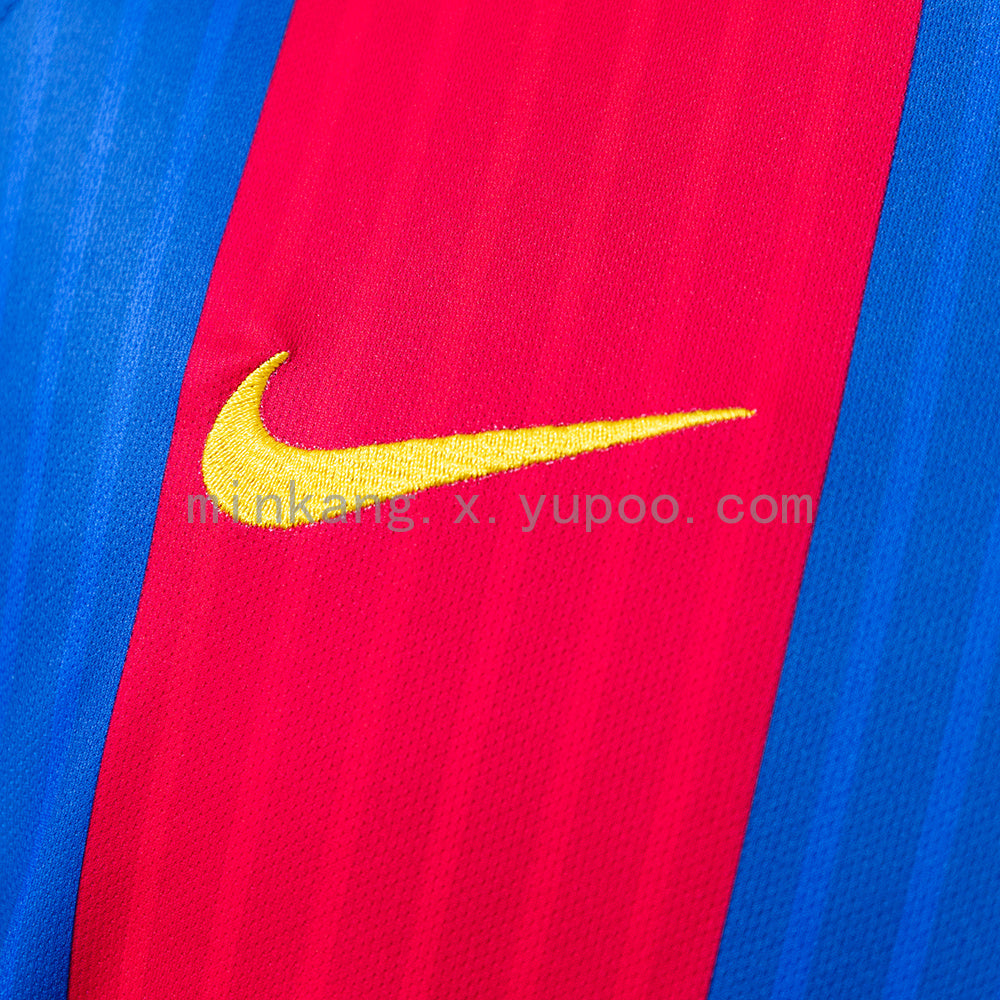 Barcelona 16/17 Home Long Sleeve Retro Jersey S-XXL