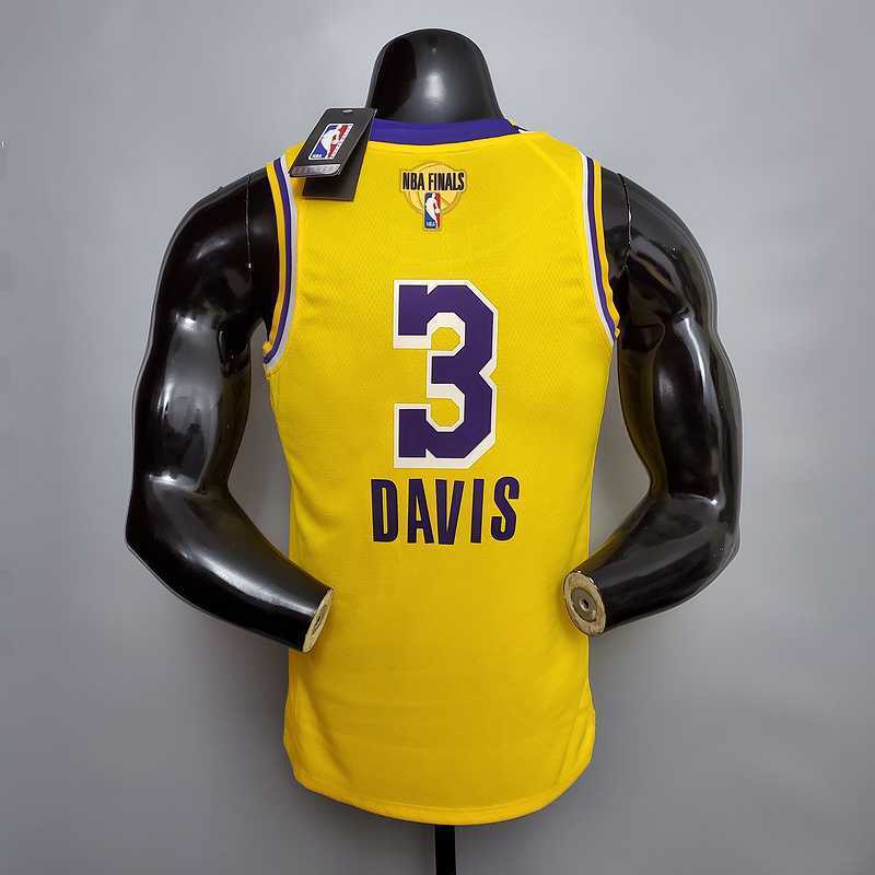 New DAVIS #3 Lakers Commemorative Edition Round neck yellow