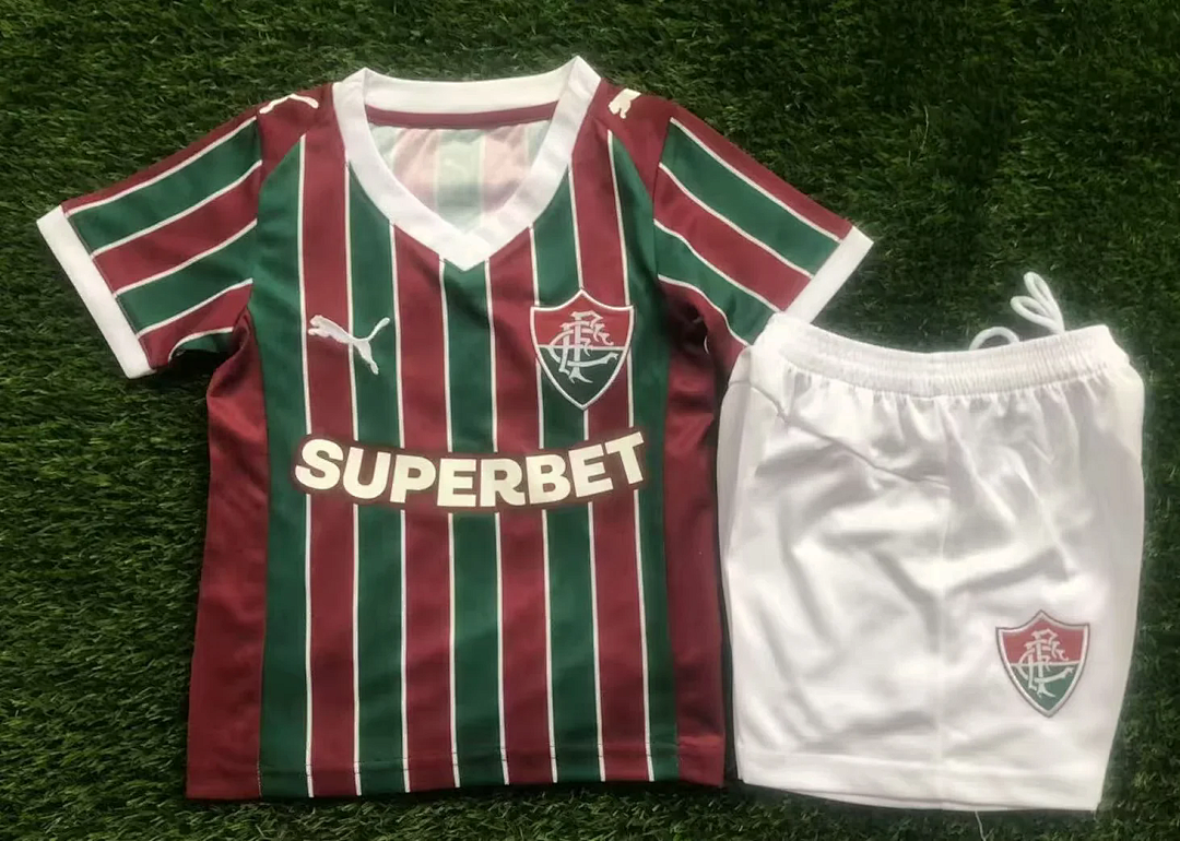 Fluminense 2026/27 home kid soccer jersey size 16-28