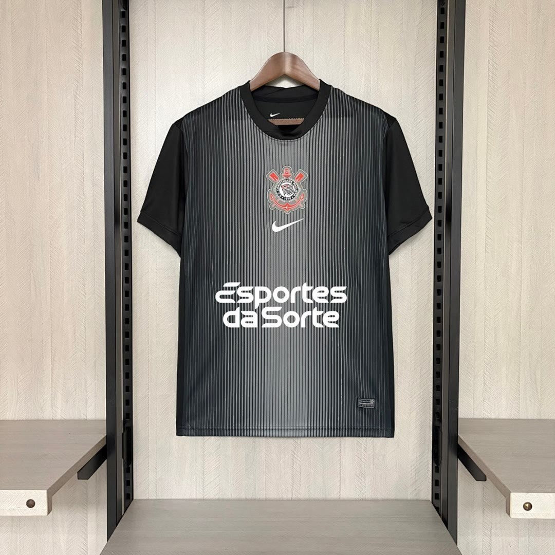 2025/26 Corinthians Black goalkeeper Jersey All Sponsors S-4XL